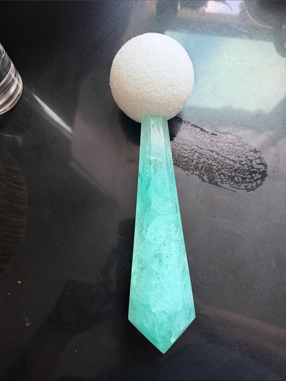 Fluorite Handle with dry/fake floral top